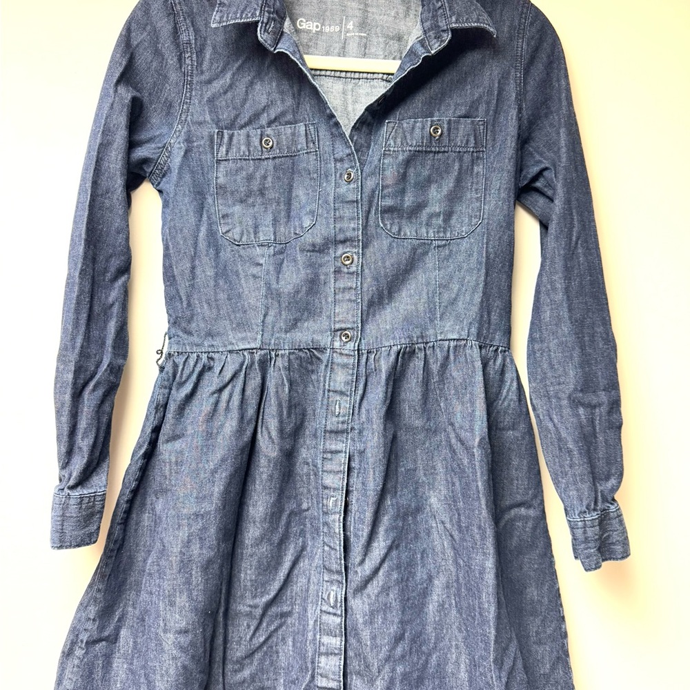 Gap Denim Long Sleeve Dress